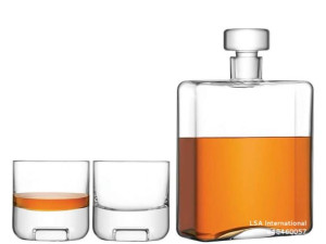 Набор стаканов для ликера и графин из выдувного стекла