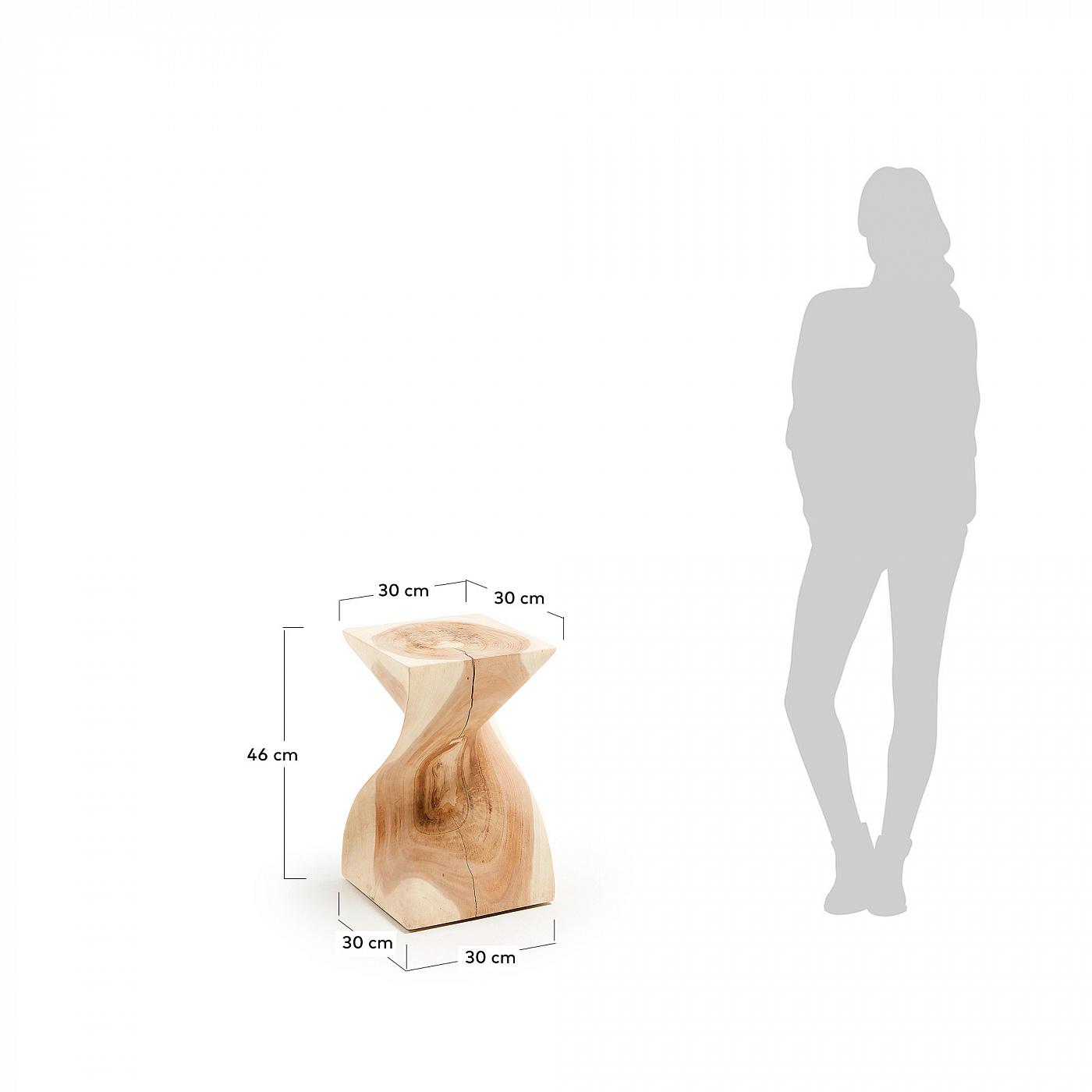 068115 Приставной столик Hakon из мунгурского дерева La Forma Aaron - Вид №1