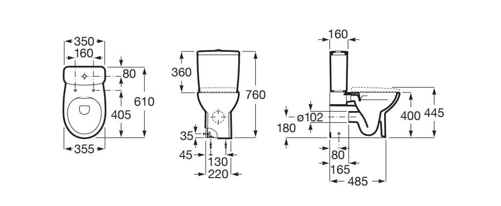 Керамическая внешняя выхлопная коробка Roca Виктория ARCH-00046340 - Вид №2