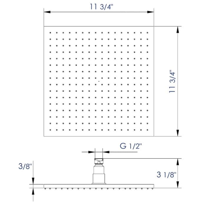 Квадратная душевая головка из нержавеющей стали Fontana Showers цветок воды ARCH-00139341 - Вид №11