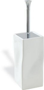 PR796(18-BI) Stil Haus Prisma, напольный керамический ёрш, цвет матовое золото - белая керамика