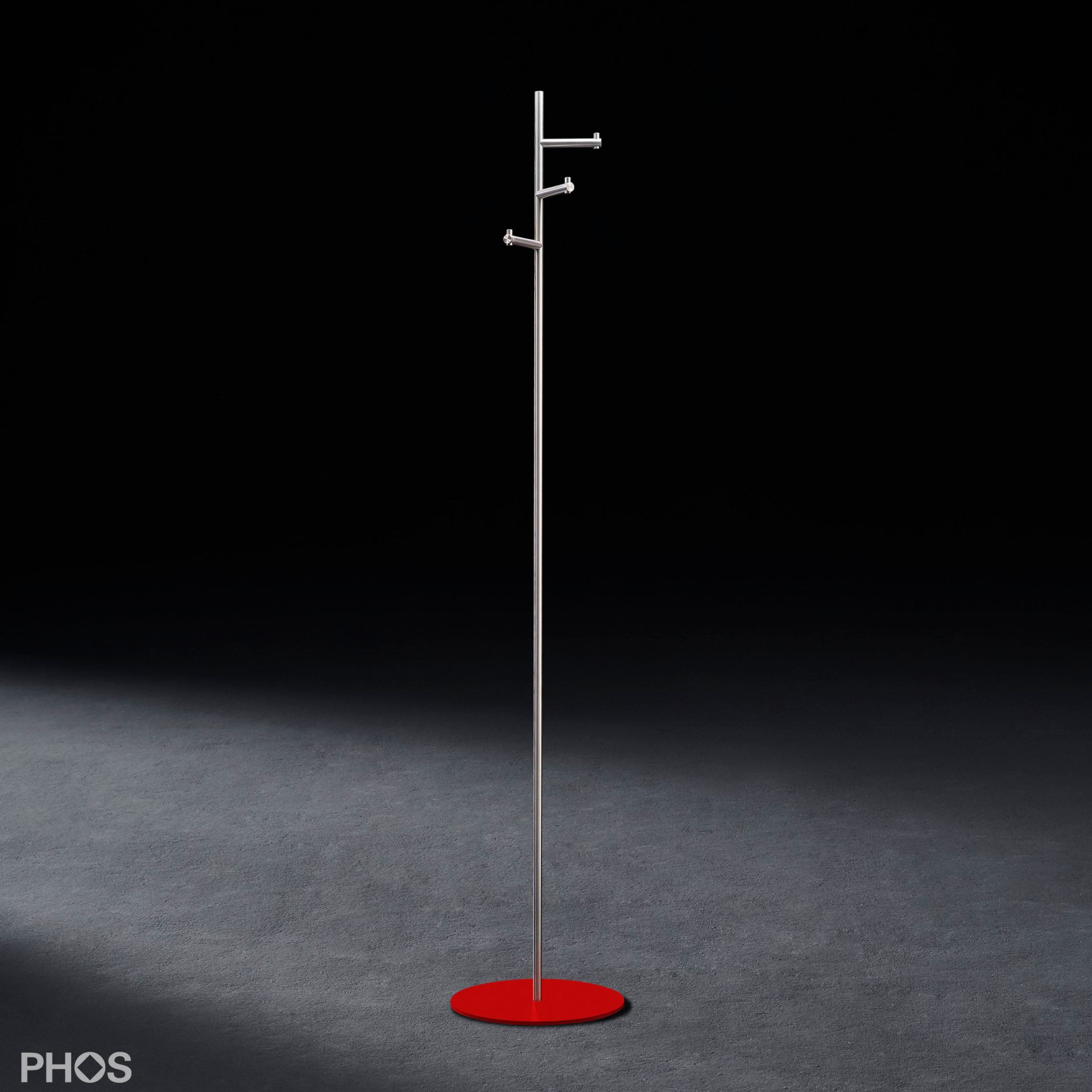 GSTH3S-BPR Вешалка для одежды с 3 крючками, основание: красное. PHOS 