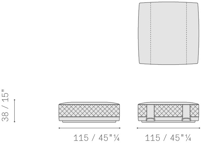 Poltrona Frau Квадратный пуф из ткани и кожи La collezione - mobili e complementi sun-id-1486823 - Вид №6