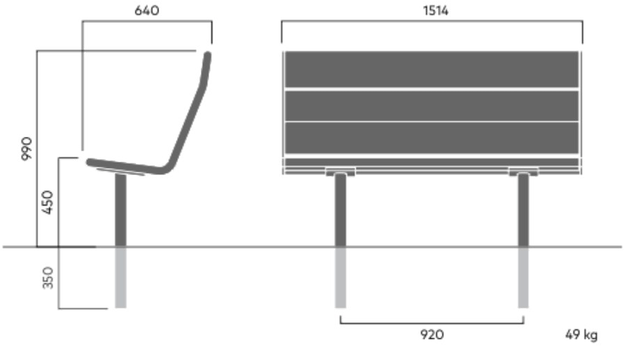 VESTRE Деревянная скамейка со спинкой April sun-id-1508386 - Вид №5