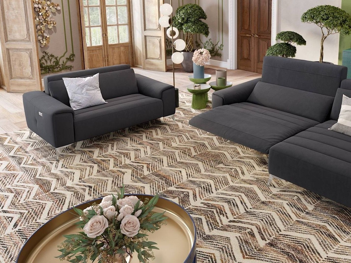 Тканевое кресло с подставкой для ног Sofanella красивая ARCH-00114638 - Вид №3