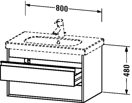KT664702121 Ketho Тумбочка подвесная Орех темный декор Duravit - Вид №1