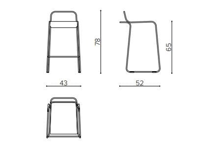 Стальной и деревянный табурет с подставкой для ног True Design Flow ARCH-00057643 - Вид №21