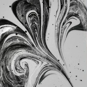 Арт-панель на холсте Alex Turco Liquid Dreams Black Ink