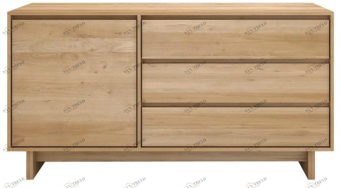 Ethnicraft Буфет из массива дерева с распашными дверцами с ящиками Oak wave 51450