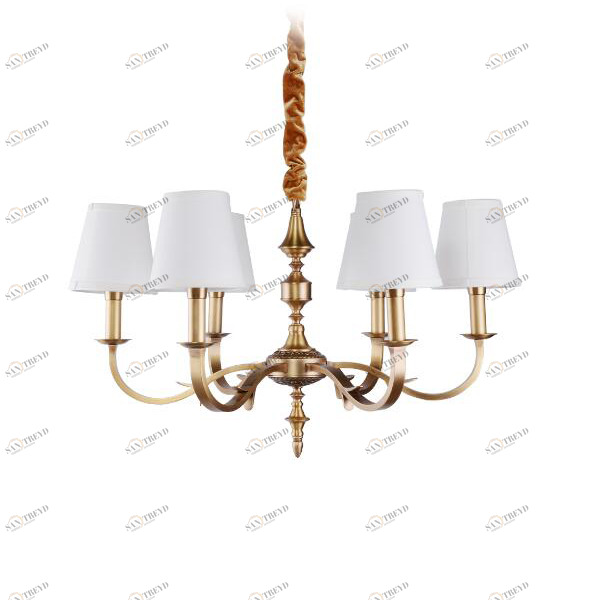 Люстра на 6 ламп 46х72 см белая Delight Collection XD010-6 brass DELIGHT COLLECTION ДИЗАЙНЕРСКИЕ 00-3883134 Белый;золото 