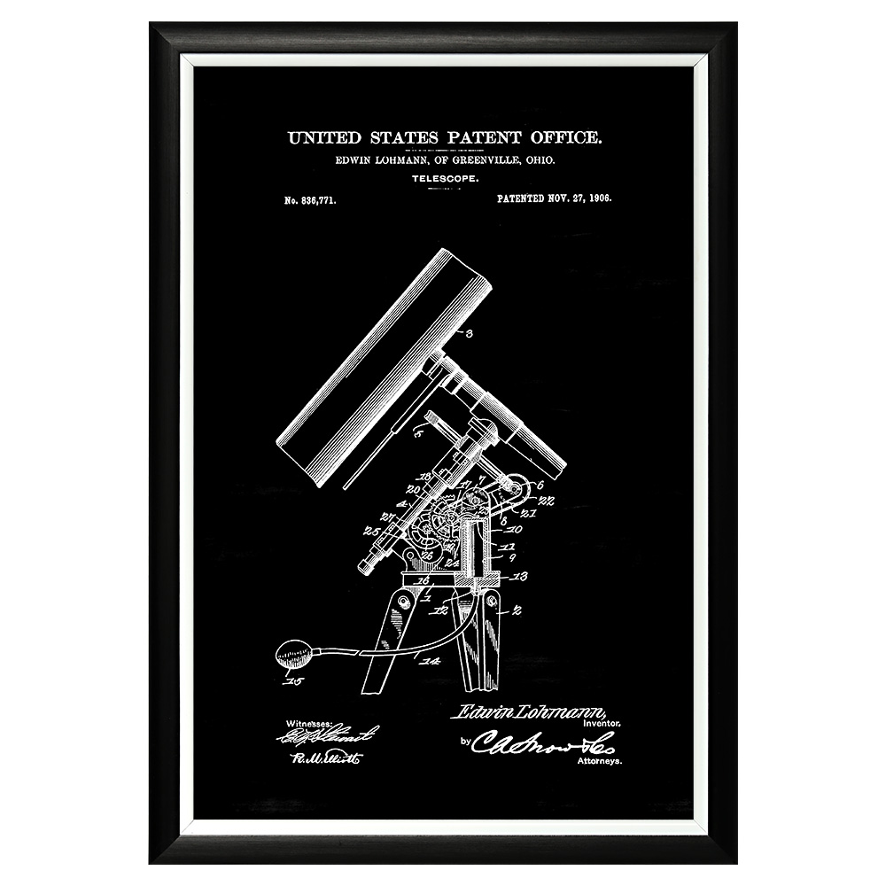 896521259_1818 Арт-постер «Патент на телескоп, 1906» Object Desire 