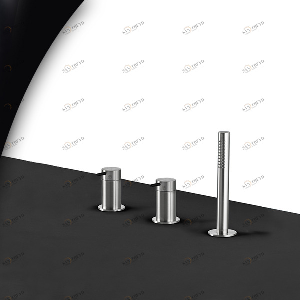 Смеситель для ванны матовая сталь с черной ручкой Toki Radomonte TKI14SCIL22