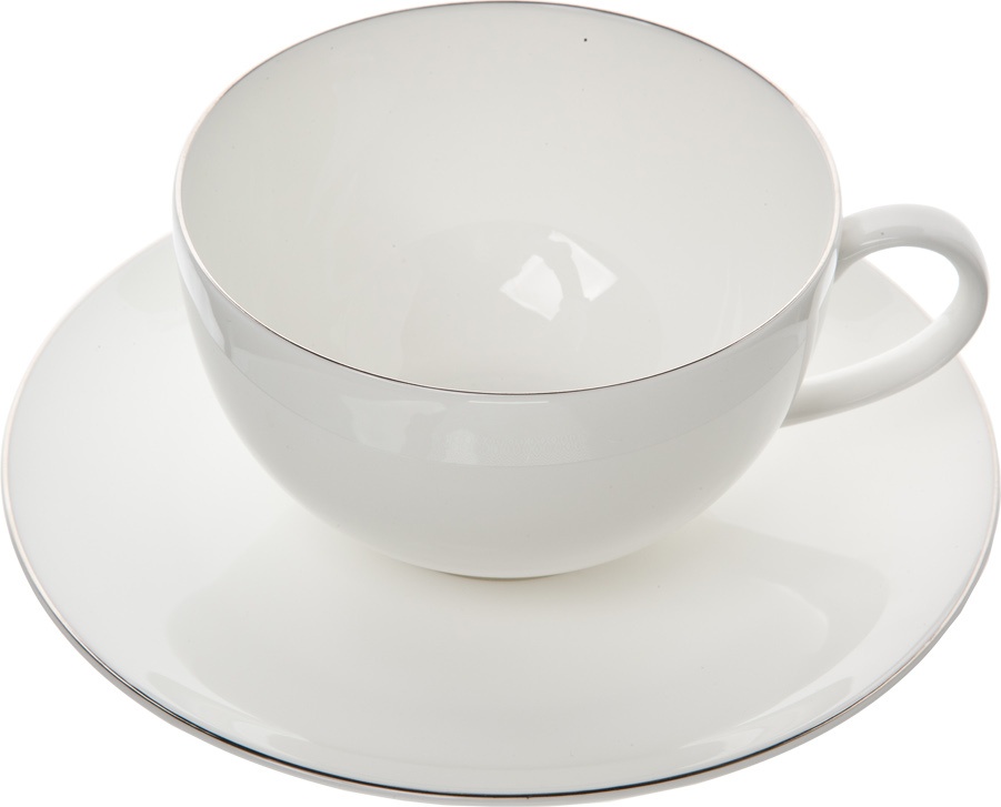 82058 Dibbern Чашка для эспрессо с блюдцем Dibbern "Платиновая линия" 110мл Фарфор костяной 
