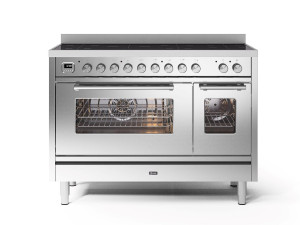 Стальная отдельно стоящая кухня с индукционной плитой