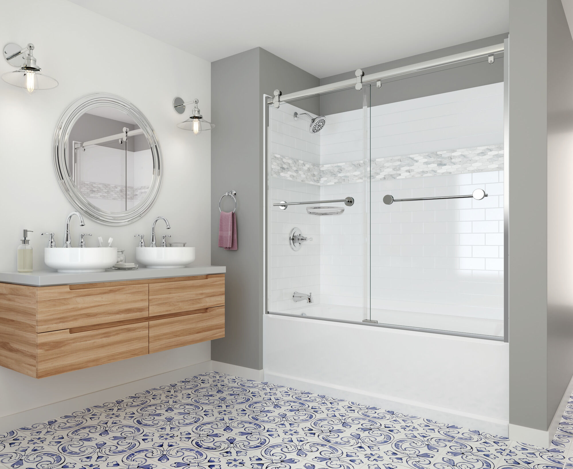 35984LF-ECO Смеситель для ванной комнаты с двумя ручками Delta Faucet Porter Хром - Вид №2