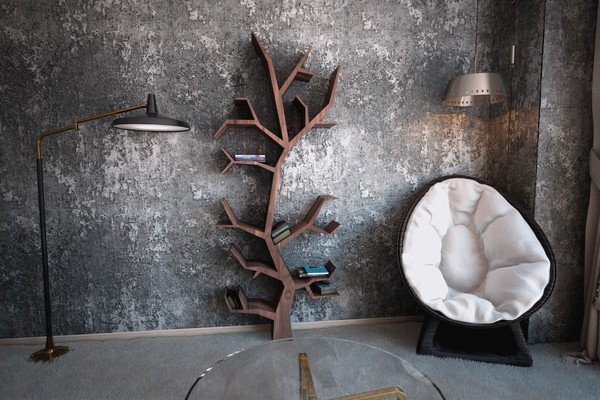 Стеллаж деревянный дизайнерский орех "Дерево" от Odingeniy ODINGENIY СТЕЛЛАЖИ "ДЕРЕВО" 178376 Коричневый  - Вид №2