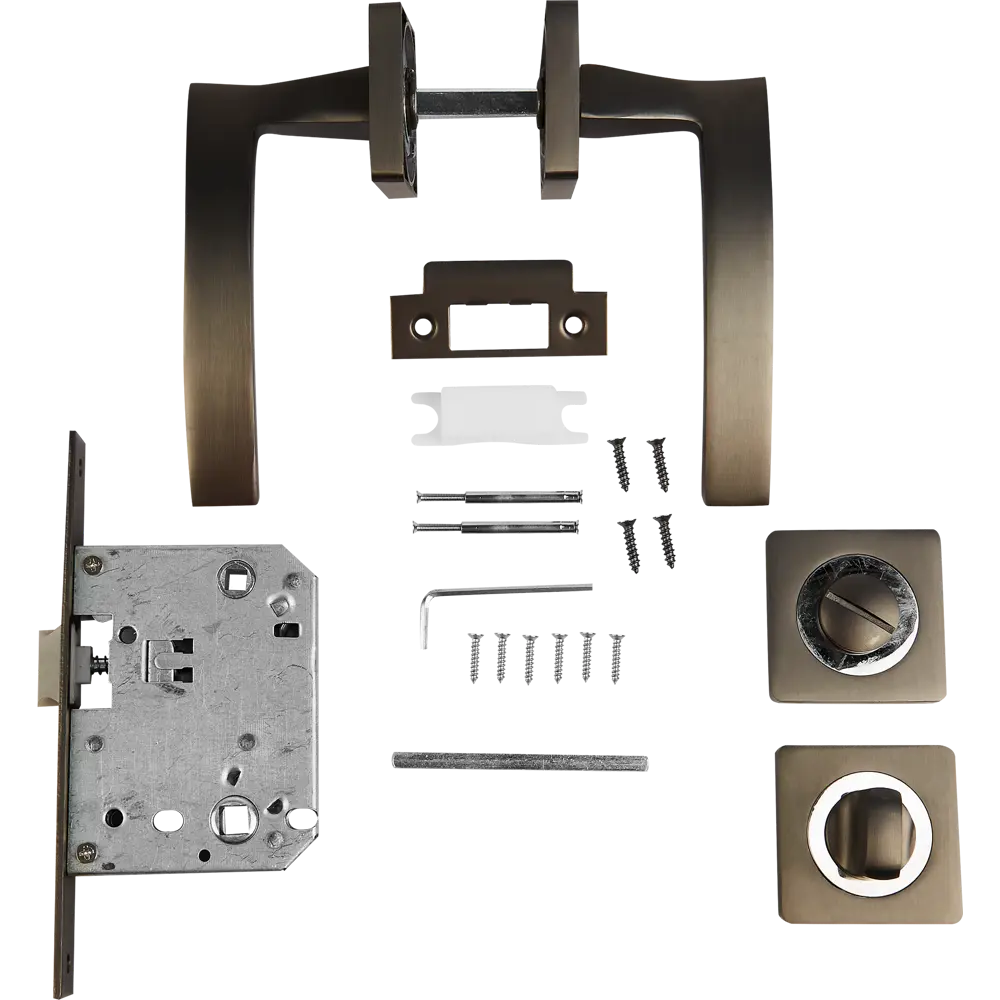 Дверные ручки Edson с замком на розетке, графит 85166739 STLM-0059304 - Вид №1