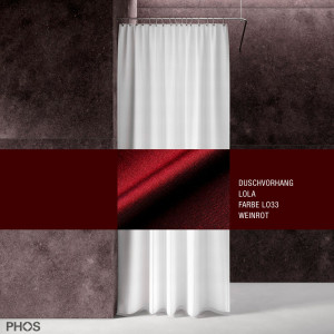 DV-LOLA200-140-LO33 Занавеска для душа лола, длина 200 см, ширина 140 см. красное вино. PHOS