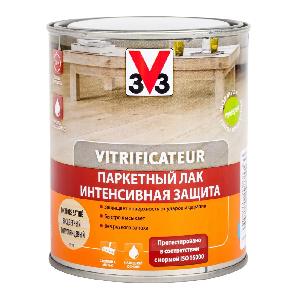 Лак паркетный V33 водный 0.75 л STLM-2059416