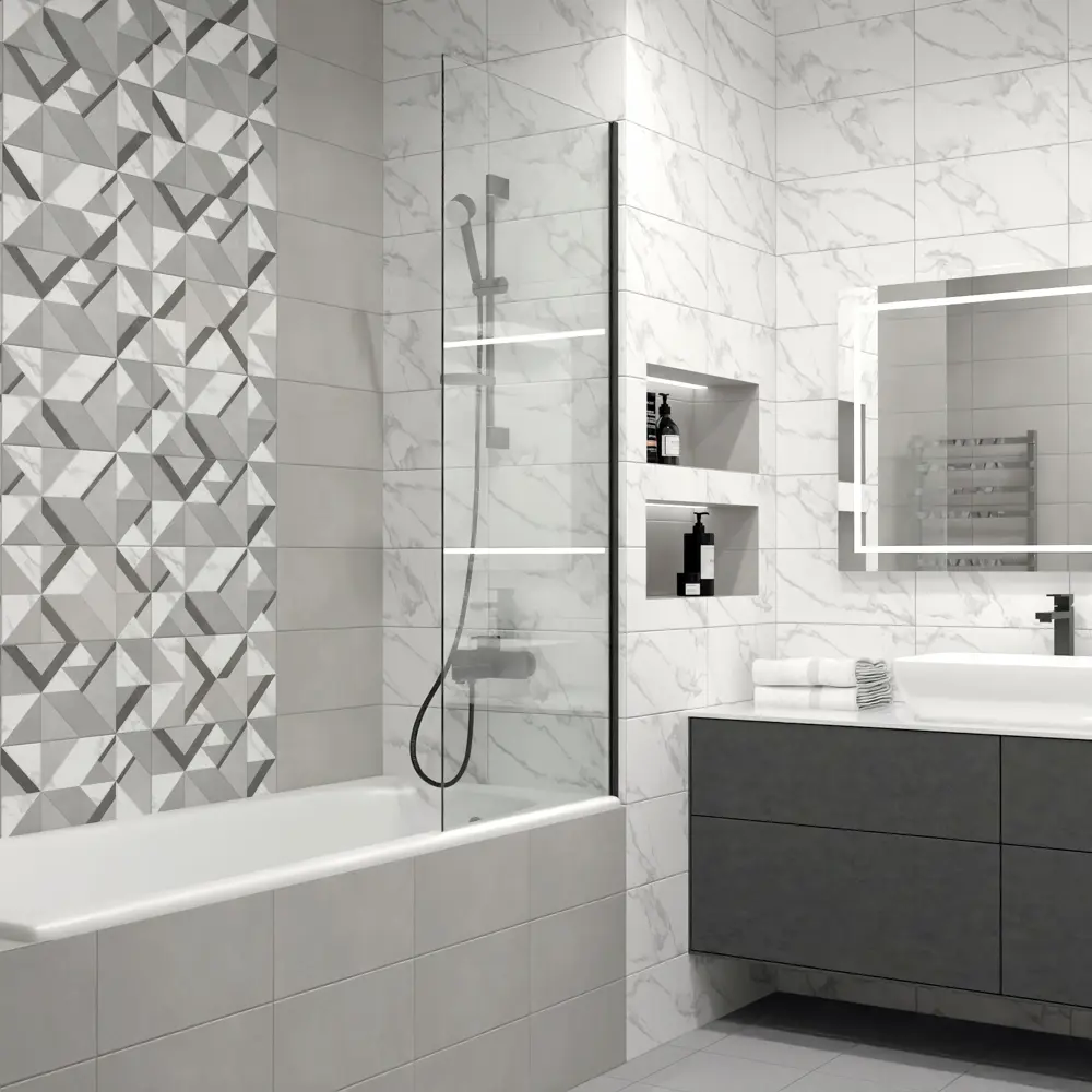Плитка настенная Mersey Tetris A0554H24109 20x40 см 1.6 м² матовая цвет серый 89352883 STLM-2071342 Santreyd - Вид №6