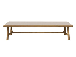 Прямоугольный журнальный столик из тикового дерева с керамической столешницей