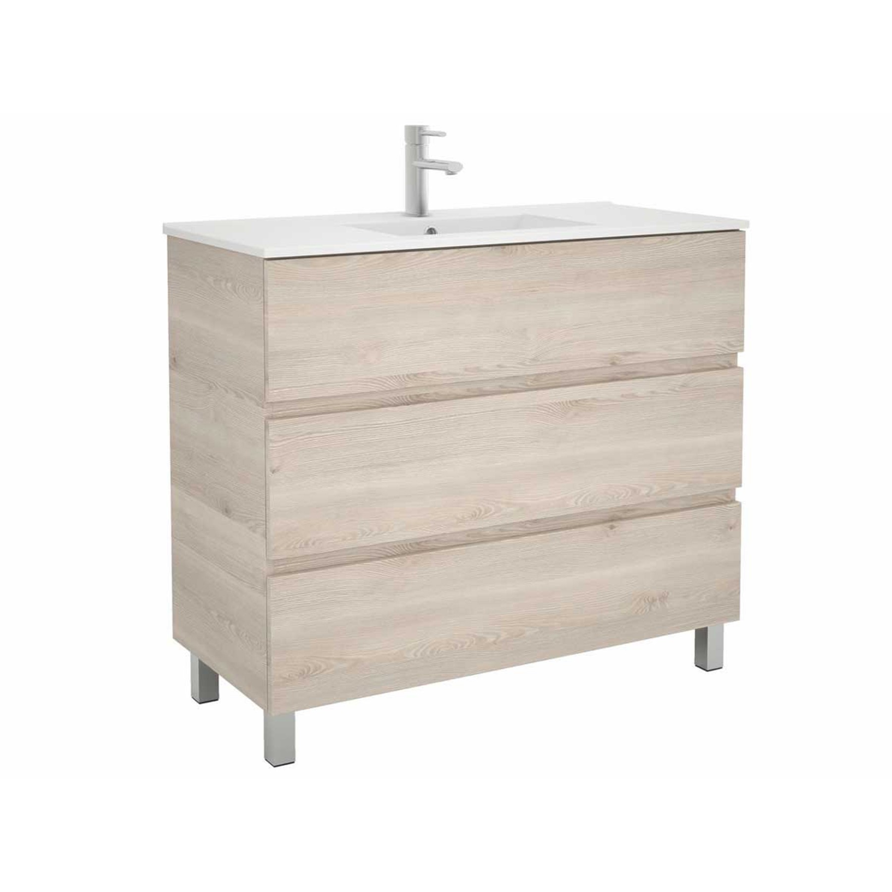 23256 SALGAR Мебель для умывальника FUSSION LINE 1000 3 ящика NATURAL 997 x 868 x 450 мм Естественный - Вид №1