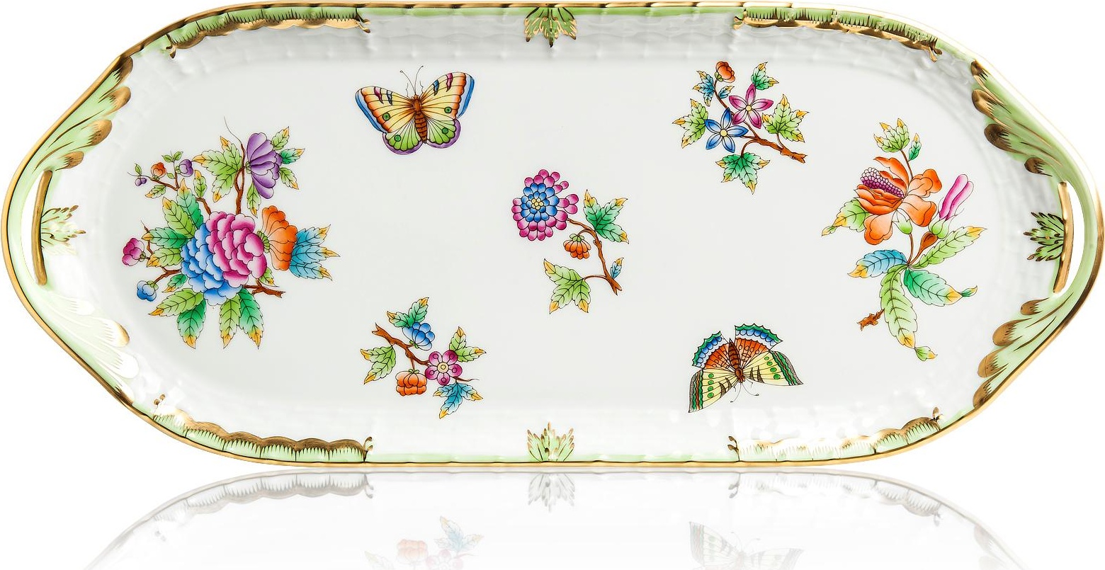 56921 Herend Блюдо для бутербродов прямоугольное 37см "Виктория" Фарфор 
