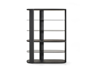 Книжный шкаф из дерева и стекла