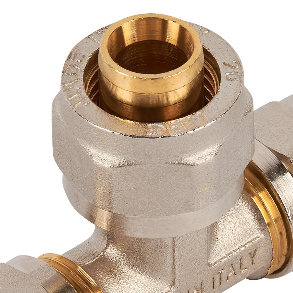 Тройник-переходник STOUT для металлопластиковых труб 16 мм 82306091 STLM-0024308 - Вид №1