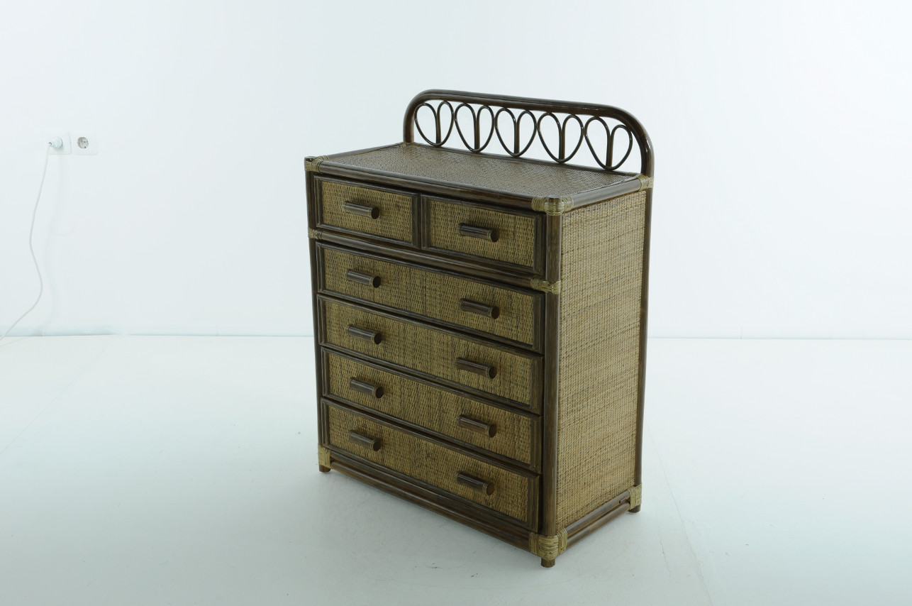 Комод из ротанга зеленый "Олива" 08/06 VINOTTI  00-3885285 Зеленый  - Вид №1