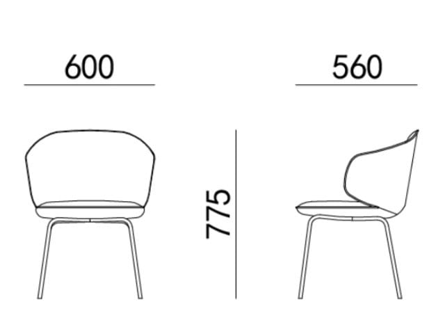 Мягкий тканевый стул с подлокотниками HC28 maison BOLA ARCH-00036571 - Вид №2