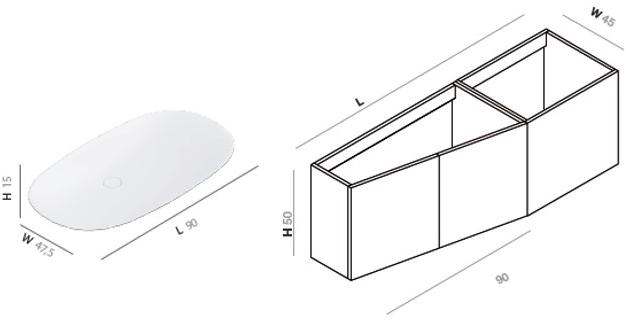 INBANI Тумба под умывальник из дерева подвесная одинарная Forma sun-id-1382233 - Вид №6