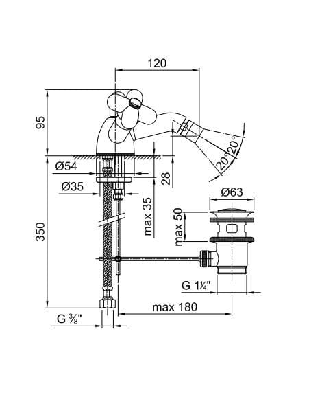 Смеситель для биде с одним отверстием Fantini Rubinetti I BALOCCHI ARCH-00091990 - Вид №2