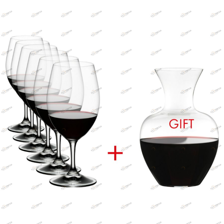 Набор фужеров Ouverture Magnum + декантер Apple, 6 шт., бессвинцовый хрусталь Riedel 540835