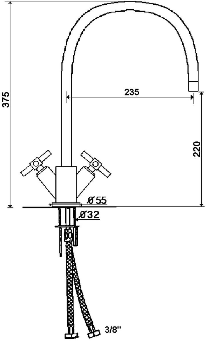 rvb Кухонный смеситель на одно отверстие Sully 4032.--.23 - Вид №1