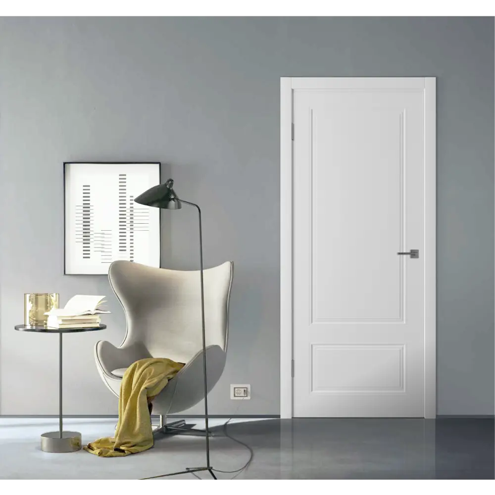 Комплект двери Эрика глухая 80x200 см эмаль белый без доборов VFD STLM-2178250 - Вид №1