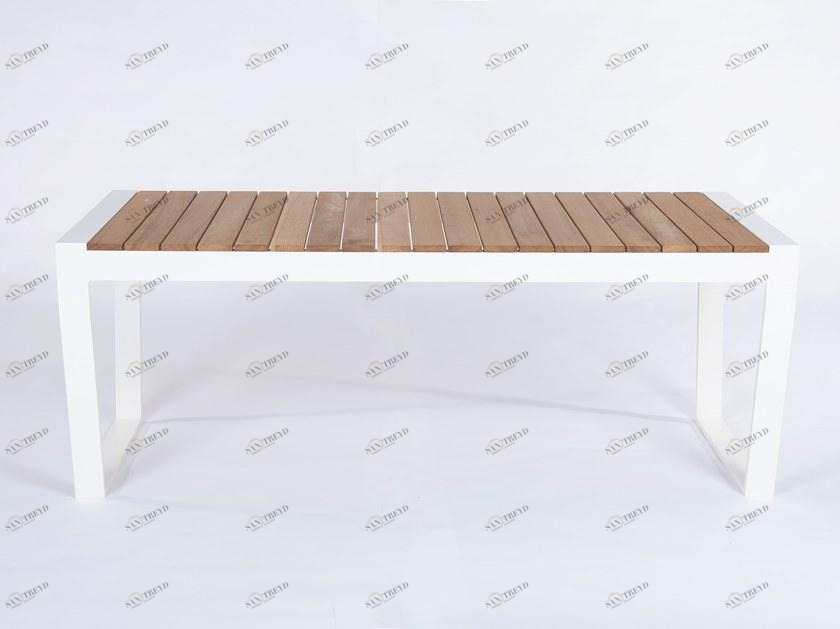 Lgtek Прямоугольный стол из алюминия и тика Oscar sun-id-1484516