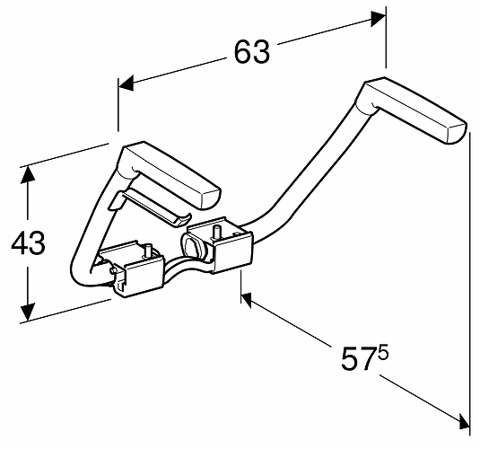 6113200001 Подлокотник IDO Glow kit с держателем для туалетной бумаги  - Вид №2