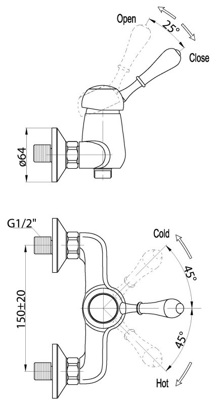 Смеситель для душа UNIQUE UNI-ESDM-CRM BELBAGNO  - Вид №1