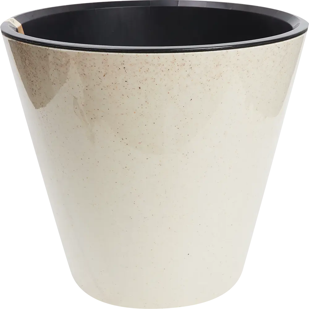 Кашпо Homver London ø33 h30.5 см v16 л пластик светло-бежевый STLM-2181059