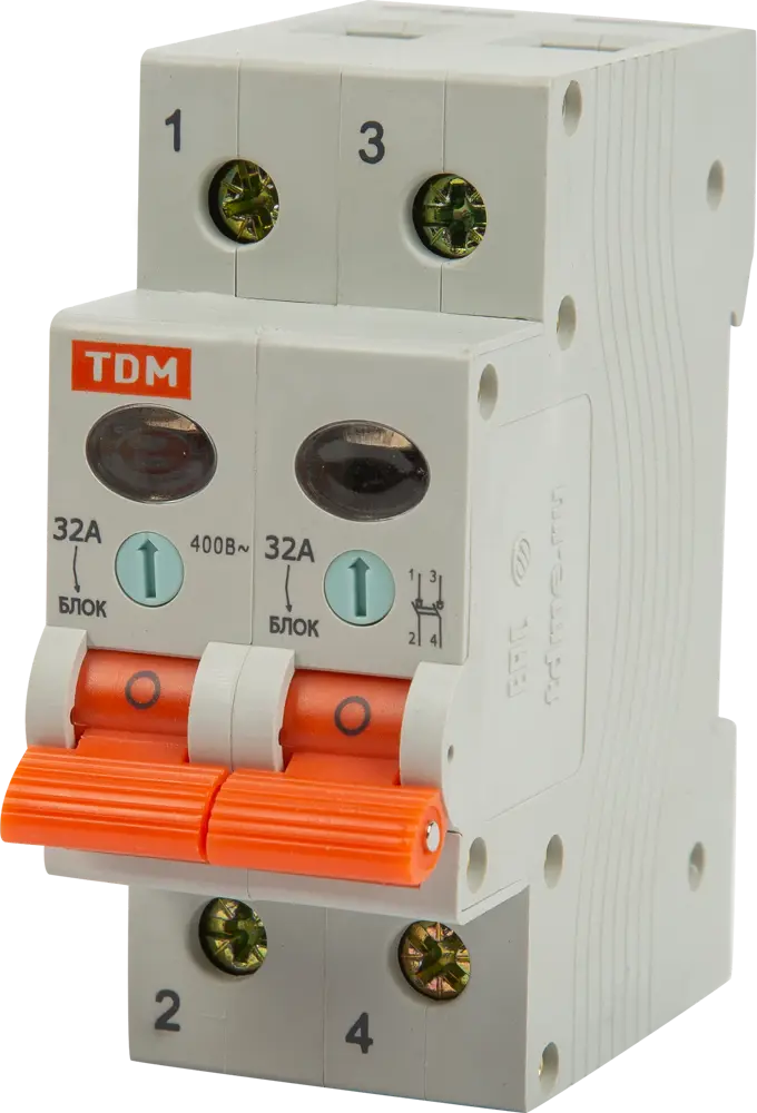 Выключатель нагрузки TDM Electric ВН-32 2P для электрощитов 84399560