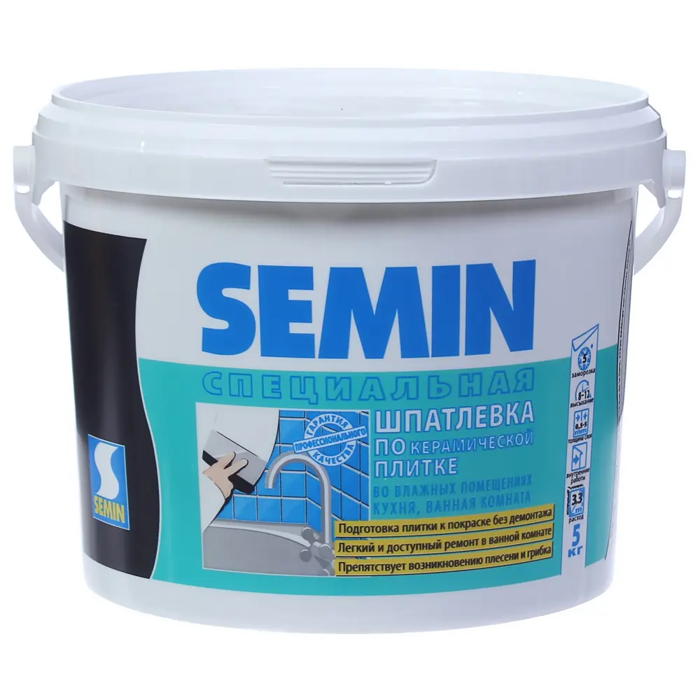Шпатлевка выравнивающая по плитке Semin 5 кг 81964411 STLM-2105687 да