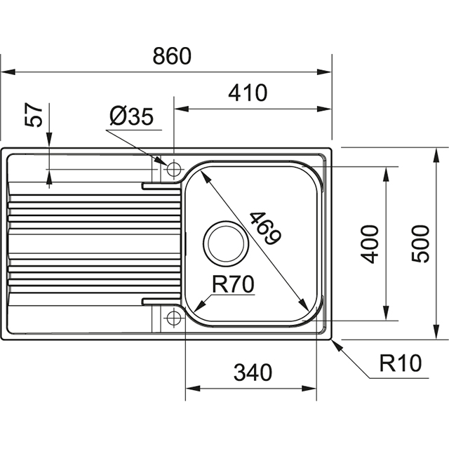 SRX 611-86 R Мойка кухонная прямоугольная Franke Smart  - Вид №1
