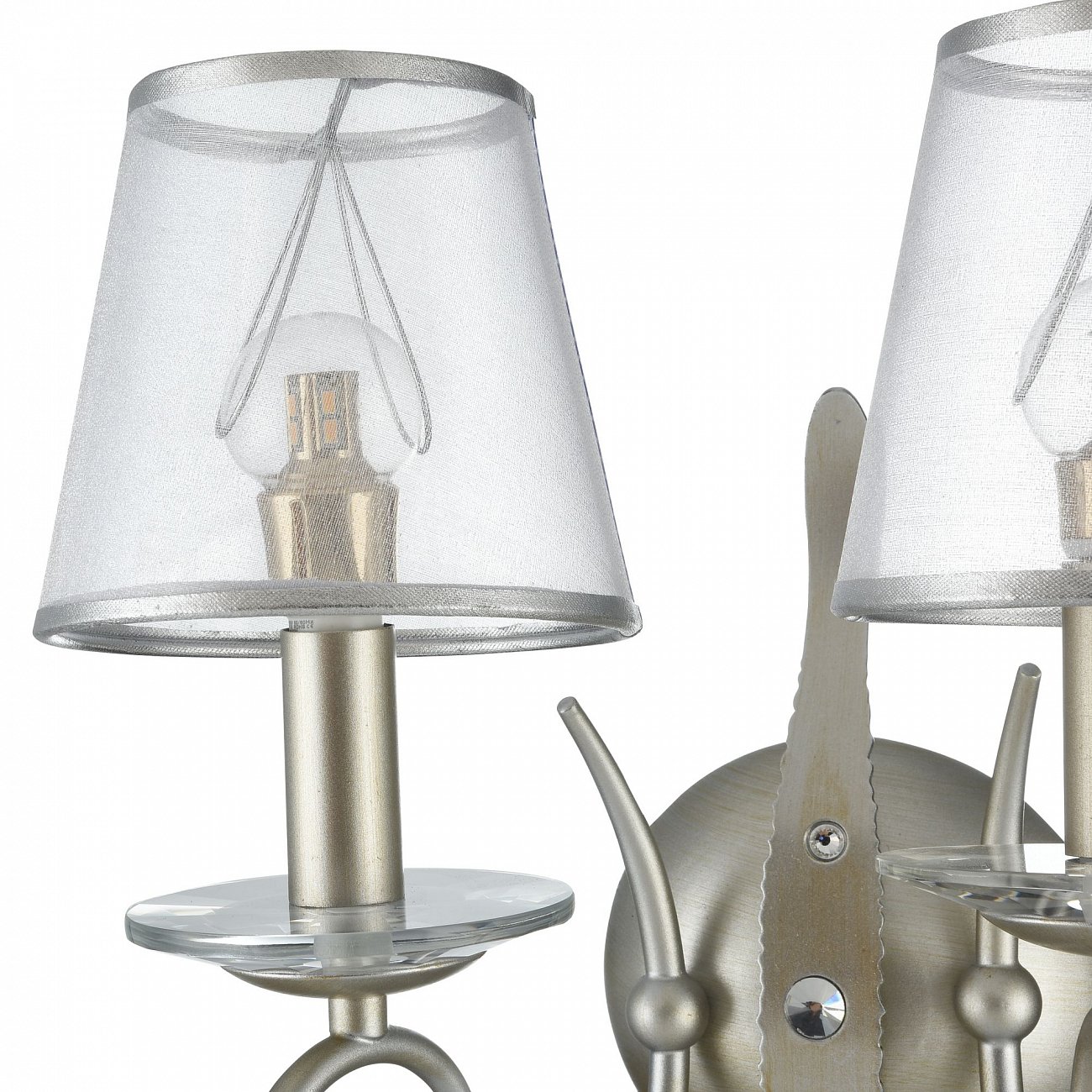 Бра настенное серебряное с 2 плафонами Darina FR2755-WL-02-BR FREYA CLASSIC 00-3957486 Серебро - Вид №3