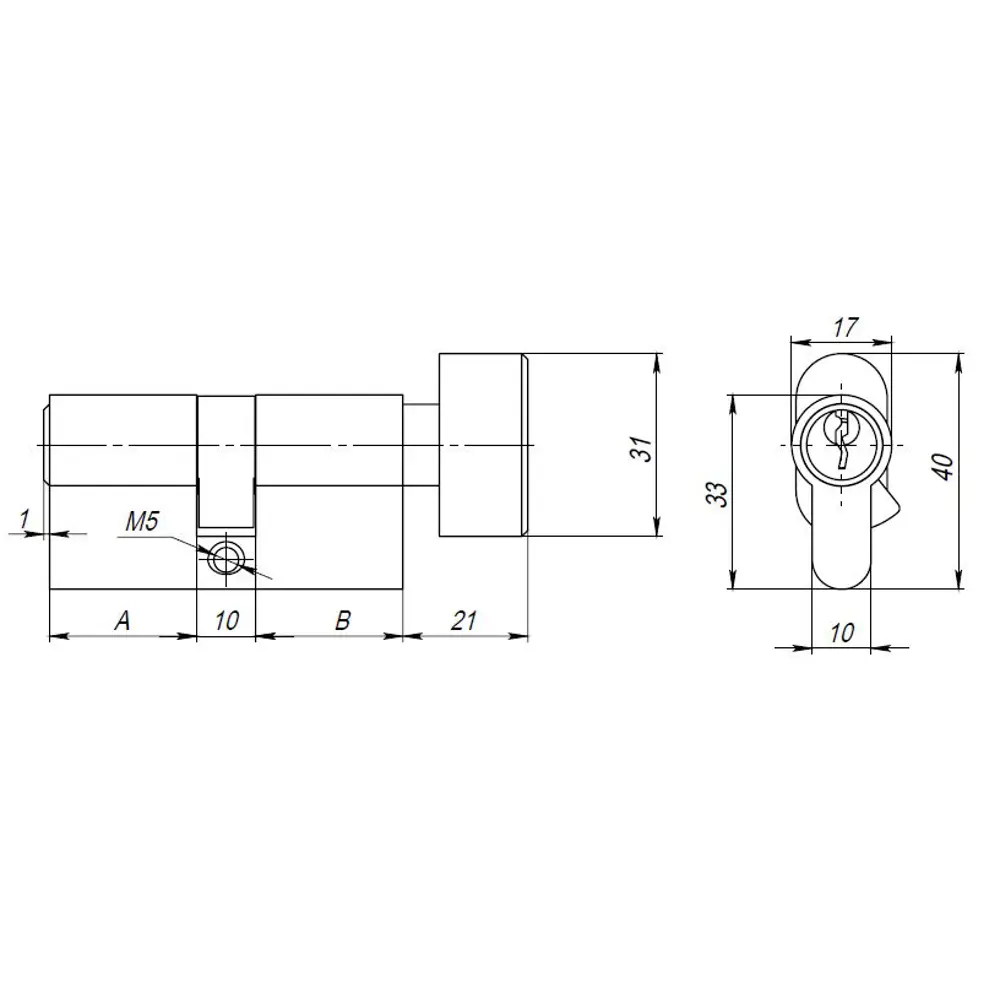AJAX Цилиндр AX102/70 ключ-вертушка бронза 35×35 мм 83738363 STLM-0044092 - Вид №7