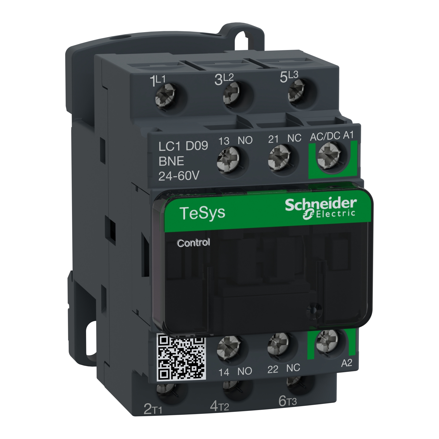 LC1D09BNE КОНТАКТОР D 3P AC3 440В 9A, КАТУШКА УПР. 24-60В AC/DC, ЗАЖИМ ПОД ВИНТ Schneider Electric TeSys 