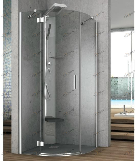 Gruppo Geromin Изогнутая угловая душевая кабина с одной распашной дверцей Flow sun-id-1389300