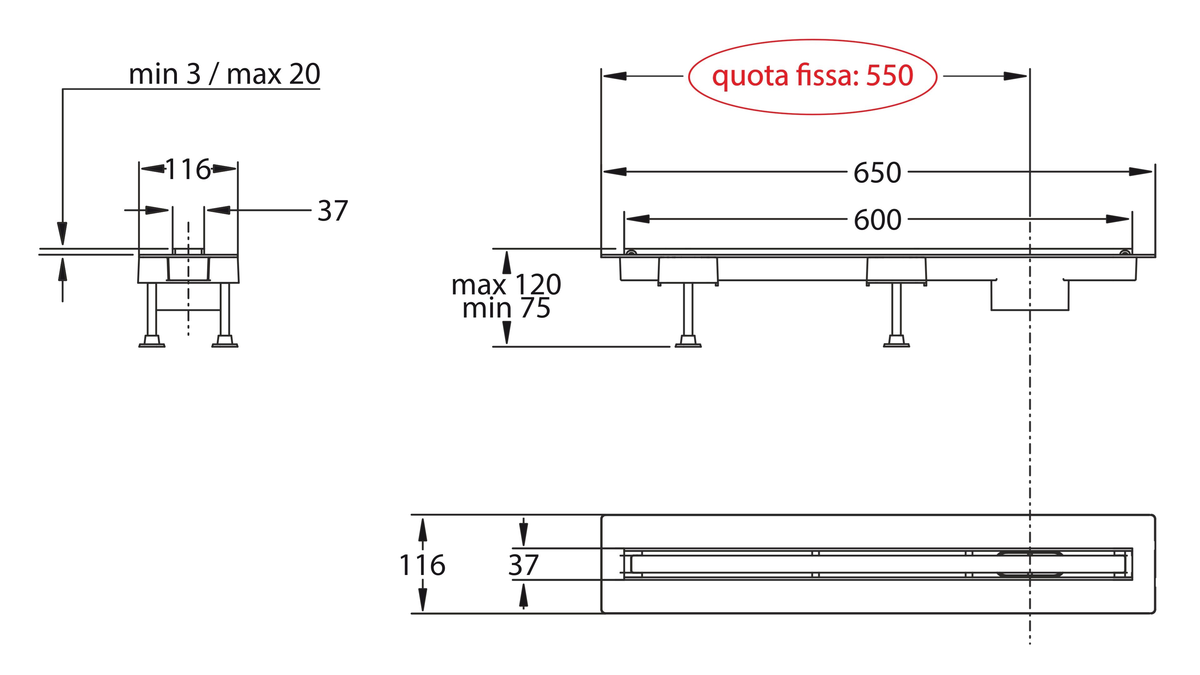 Слив в полу Bonomini Canalissima ARCH-00098027 - Вид №3