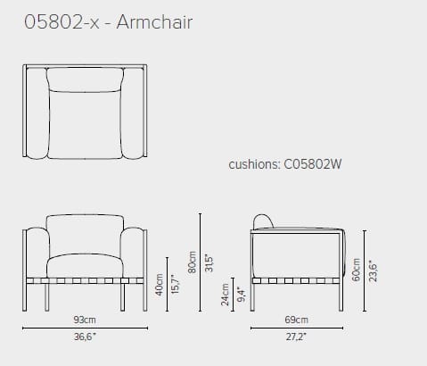 Мягкое кресло с подлокотниками TRIBÙ Natal Alu ARCH-00126308 - Вид №3