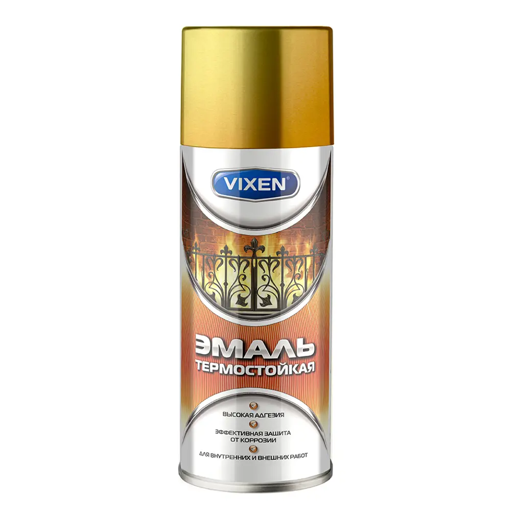 Эмаль аэрозольная термостойкая Vixen 500 мл цвет золото 82095466 STLM-2109384 